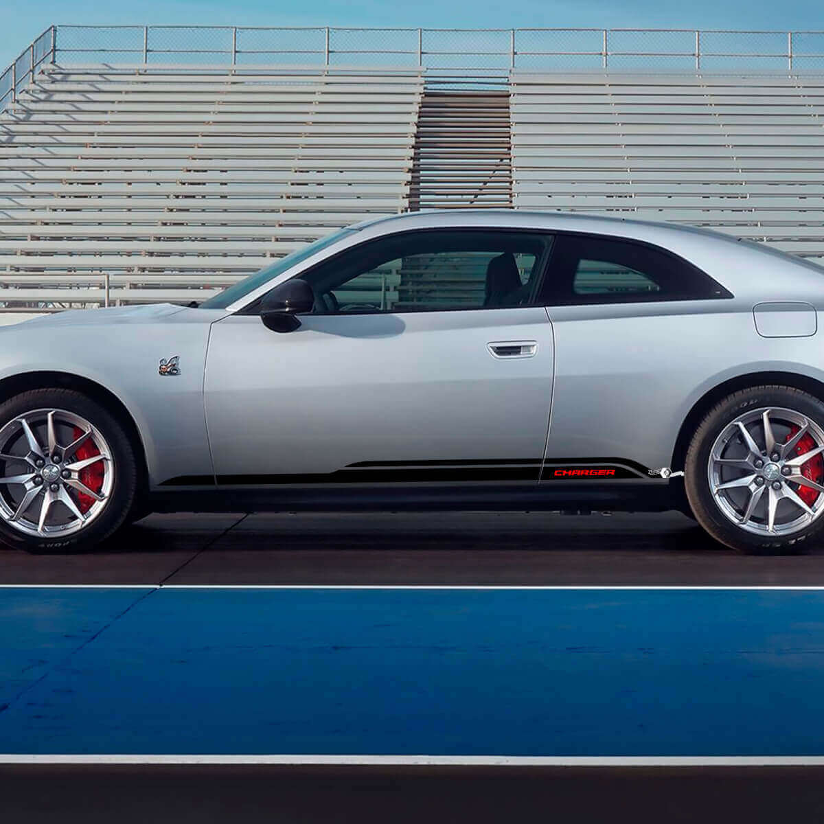 Autocollants Bandes Latérales de Marchepied 2 pour Dodge Charger Électrique