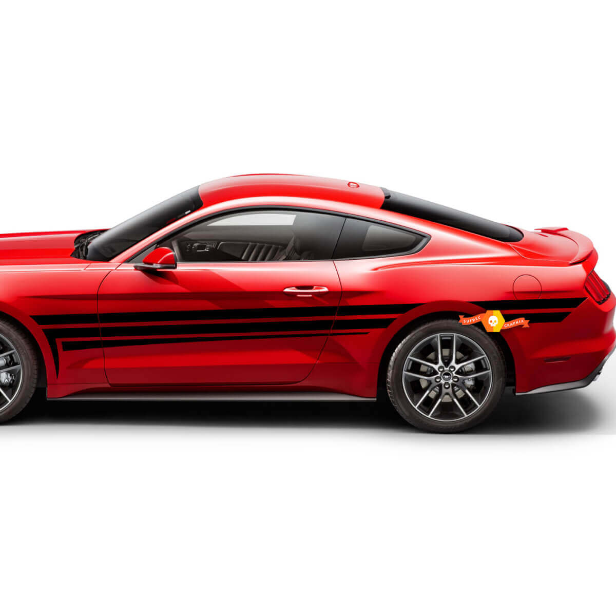 Ford Mustang 2005-2024 Portes latérales Triple Stripes Accent Autocollants Autocollants

