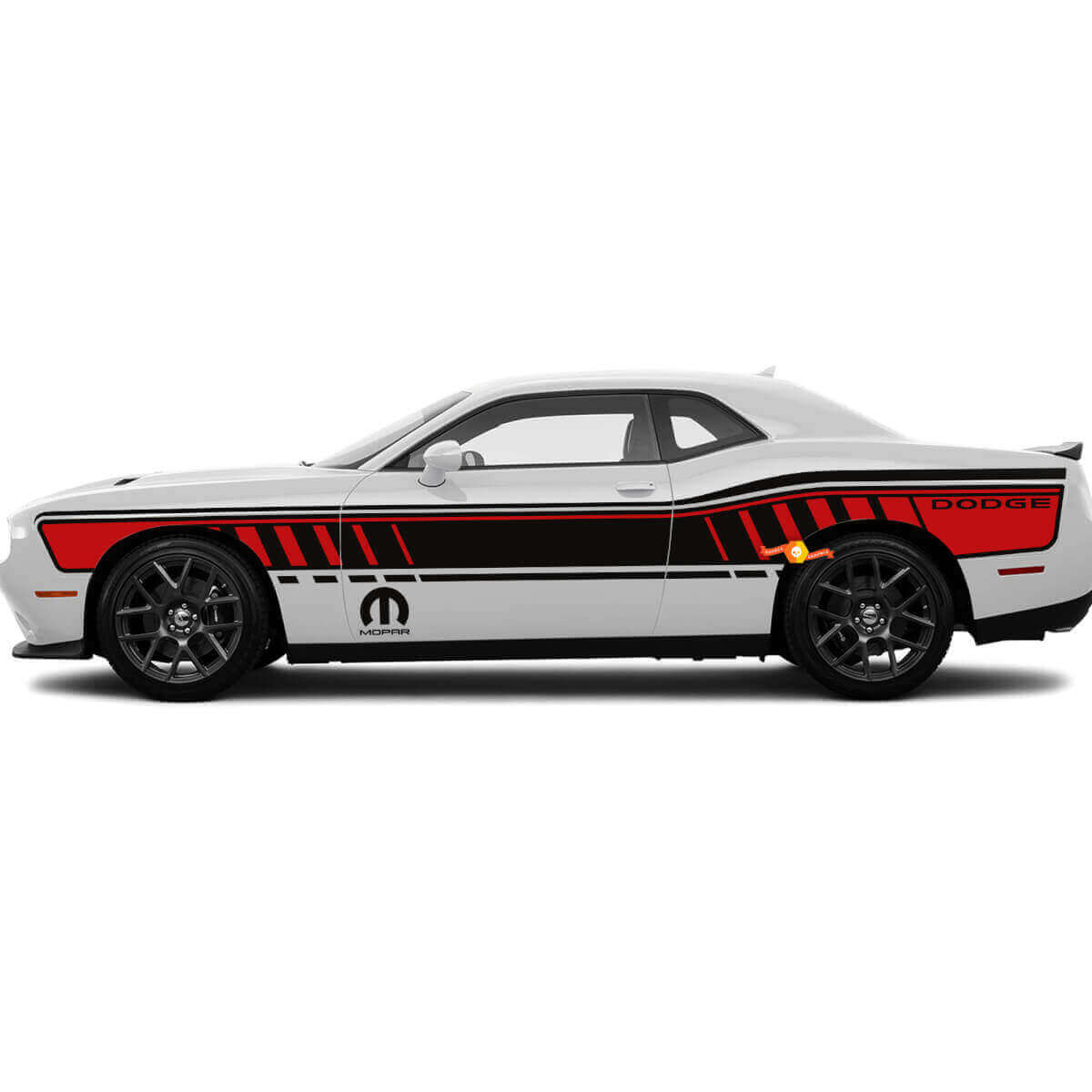 Autocollants latéraux complets style SRT Hot Wheels pour Dodge Challenger
