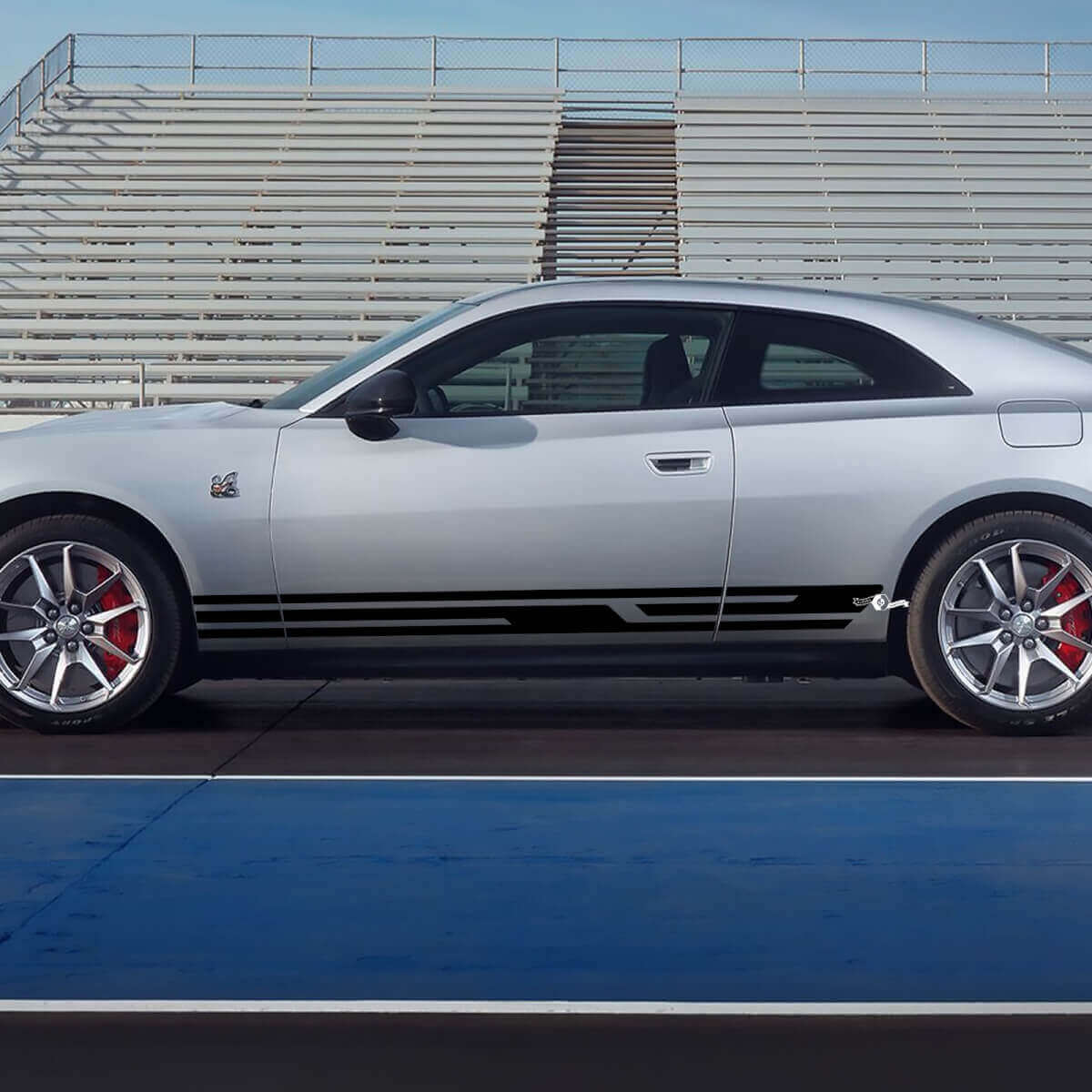 Autocollants Géométriques Latéraux pour Bas de Caisse pour Dodge Charger Électrique