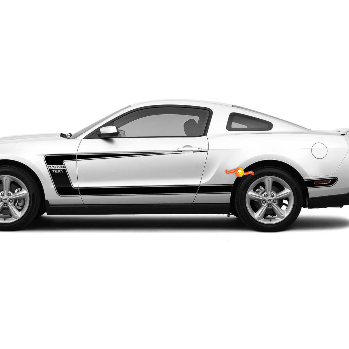 Autocollants Ford Mustang Custom Text BOSS 302 Style Side C-Stripes
