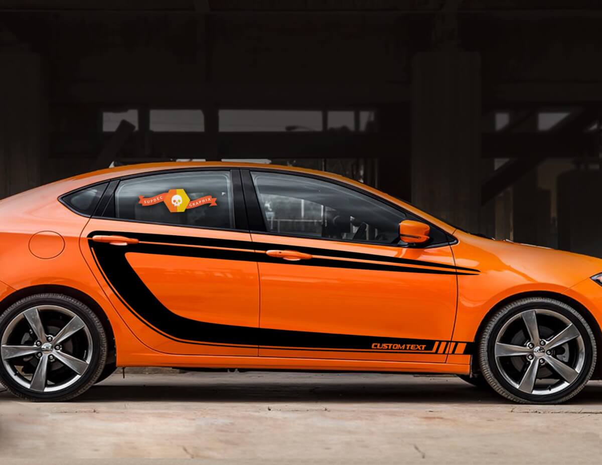Autocollants vinyle bandes accent latérales en C 2 pour Dodge Dart
