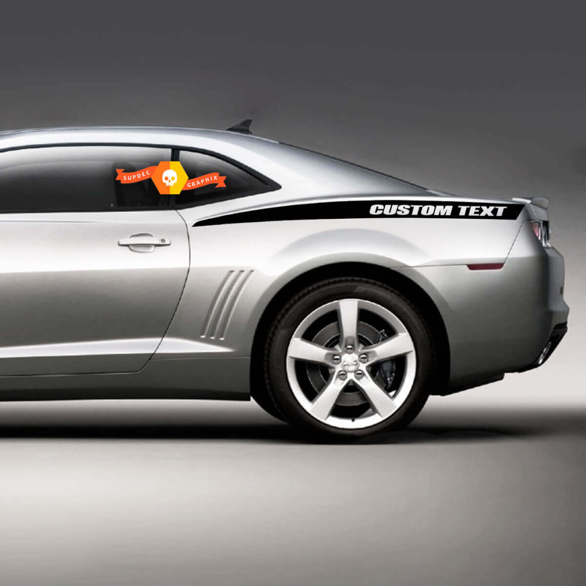 Autocollant bande latérale arrière avec texte personnalisé pour Chevrolet Camaro 2010-2024