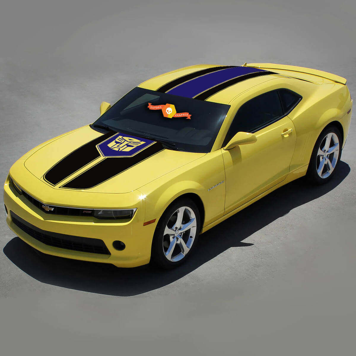 Kit d'autocollants en vinyle style Transformer bandes latérales supérieures pour Chevrolet Camaro 2010-2015
