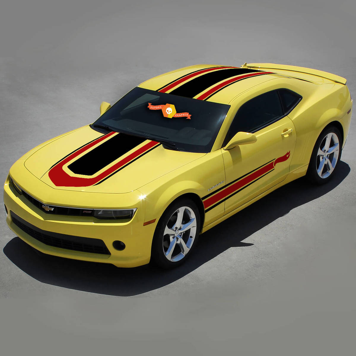 Chevrolet Camaro 2010-2015 Hot Wheels Style Haut Et Côté 2 Couleurs Stripes
