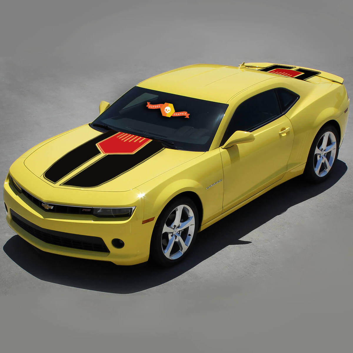 Autocollant en vinyle de bandes pour capot et coffre de course pour Chevrolet Camaro 2010-2015