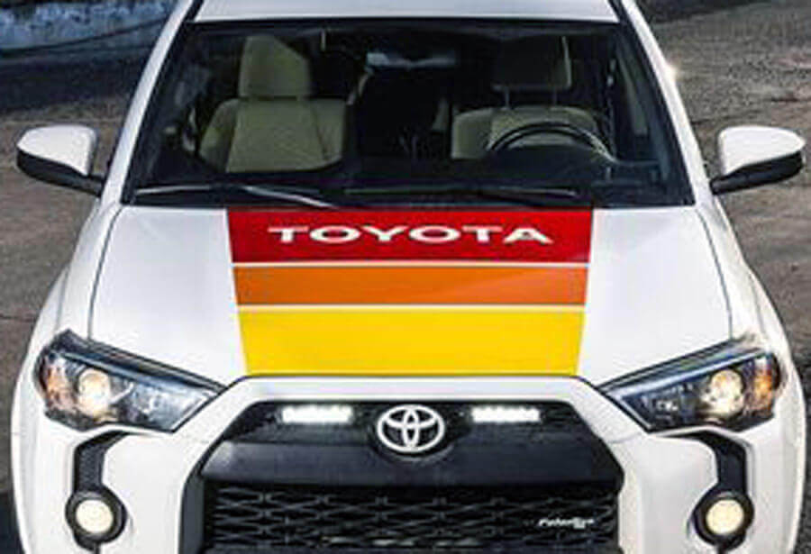 Autocollant vinyle bandes capot style rétro pour Toyota Tundra Tacoma 4Runner