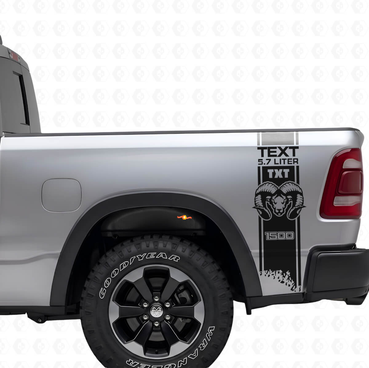Kit de décalcomanies vinyles latérales arrière style HEMI personnalisé pour Dodge Ram 1500-3500