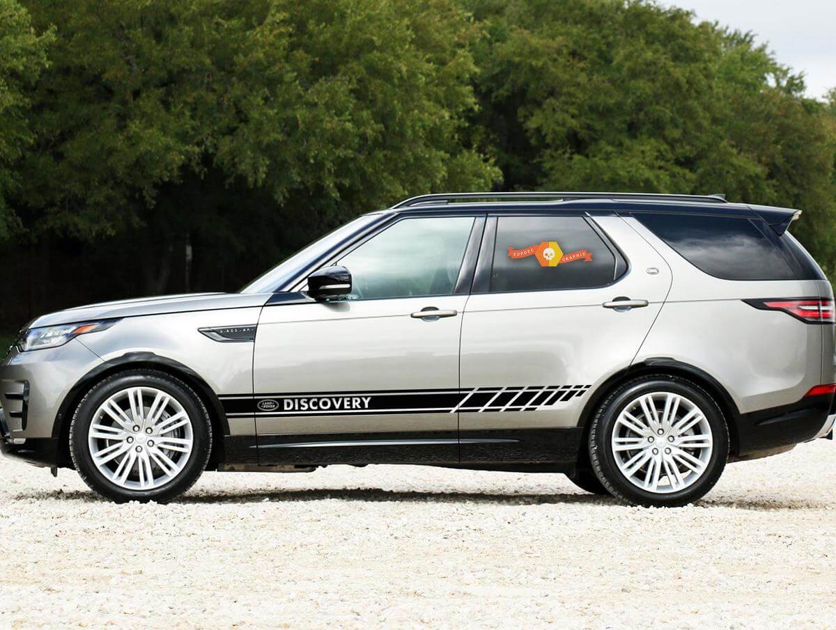 Kit d'autocollants en vinyle avec bandes latérales et logo Discovery pour Land Rover Discovery