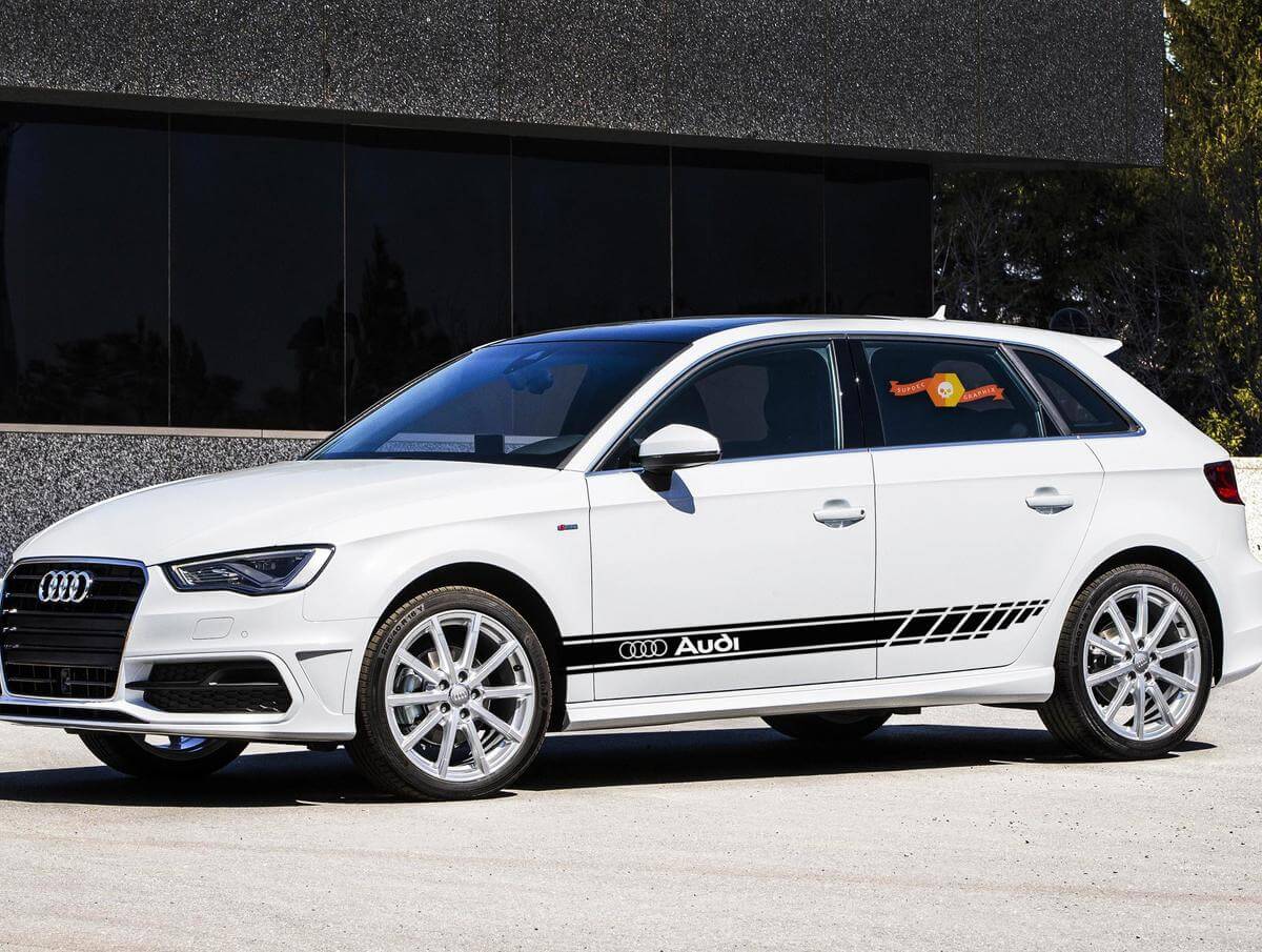  Kit de décalcomanies en vinyle à bandes latérales style course pour Audi A5