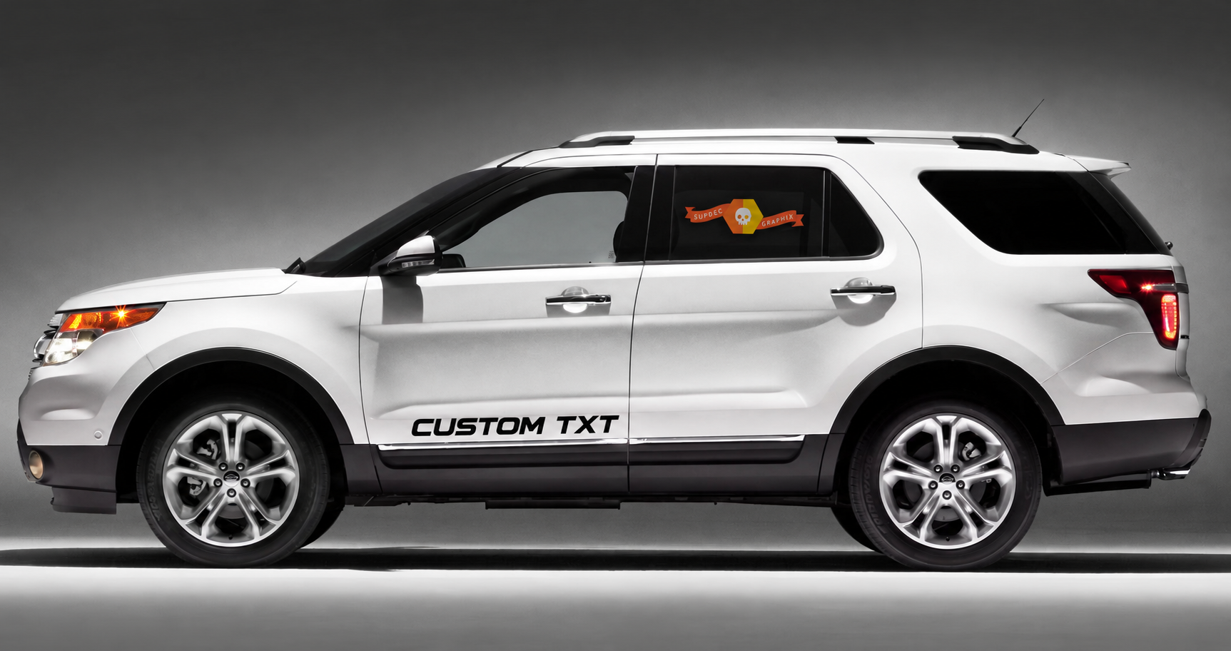 Autocollant vinyle texte personnalisé paire de bas de caisse pour Ford Explorer 2010-2018