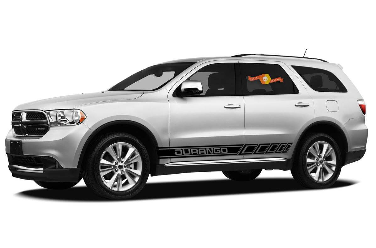 Kit d'autocollants en vinyle avec bandes latérales à contour de marque pour Dodge Durango