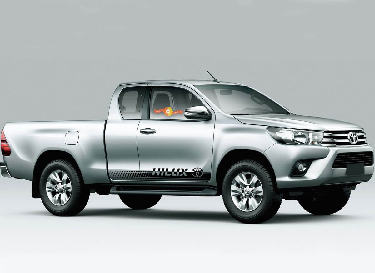2 x TOYOTA HILUX bandes latérales en vinyle autocollant graphique de qualité supérieure
