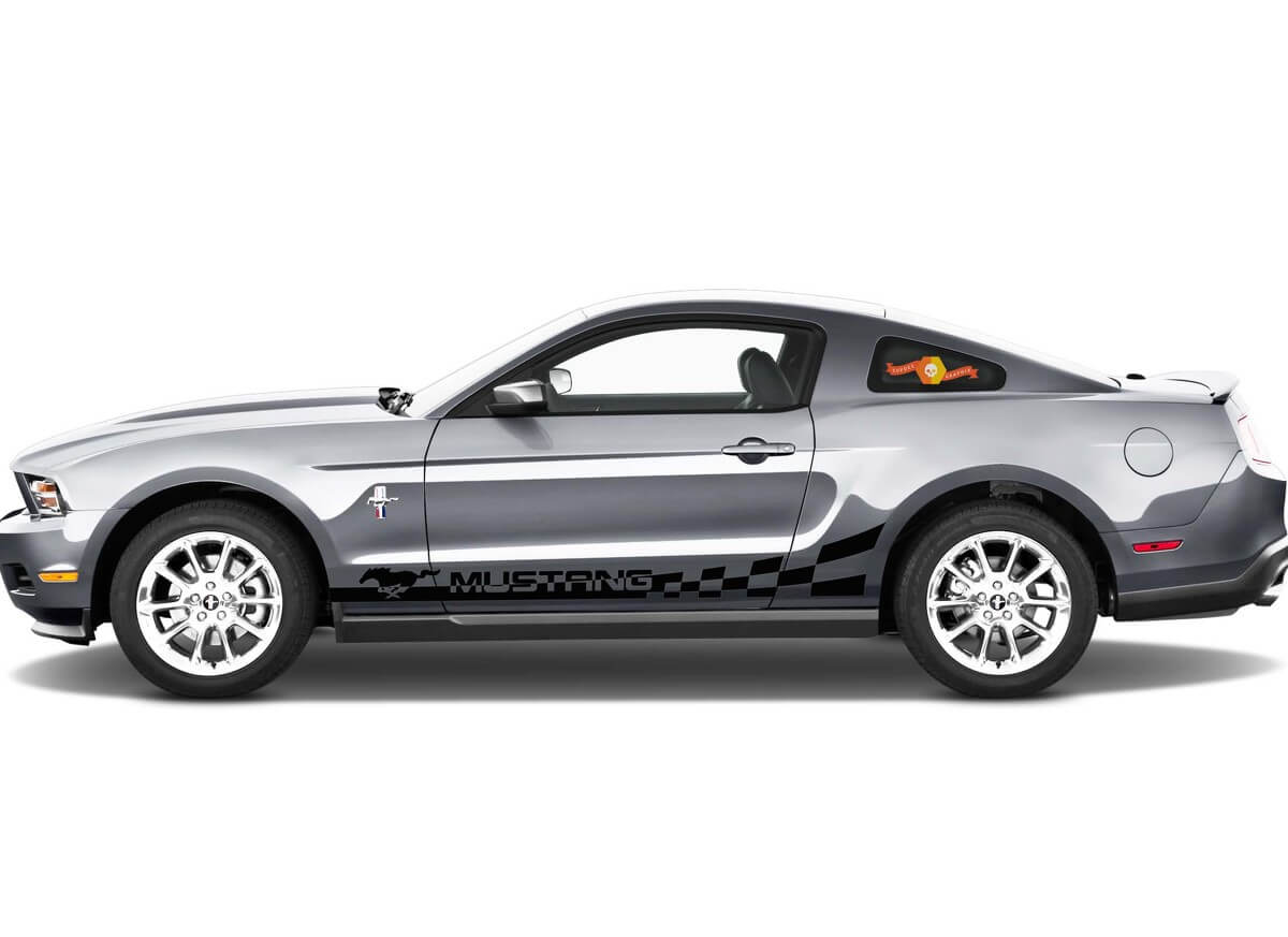 FORD MUSTANG 2x bandes latérales vinyle corps autocollant graphique qualité premium

