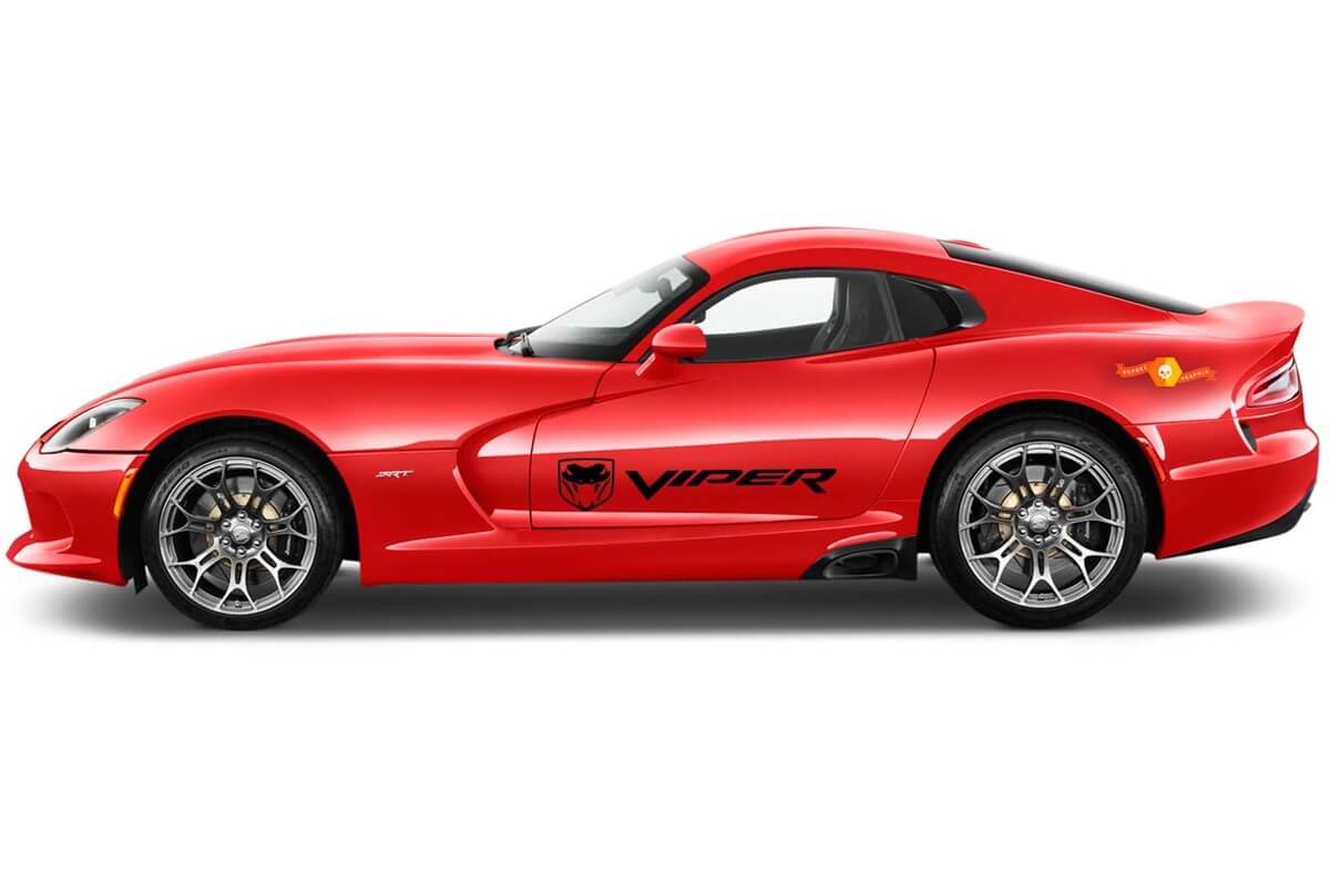 Dodge VIPER 2x bandes latérales autocollants en vinyle de qualité graphique autocollants de course logo
