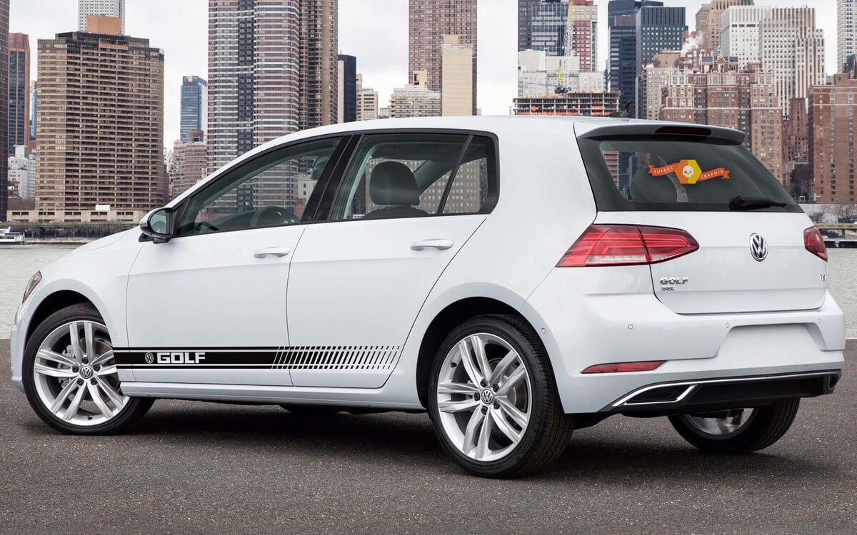 Kit de Bandes Latérales Adhésives Marquées pour Volkswagen Golf GTI