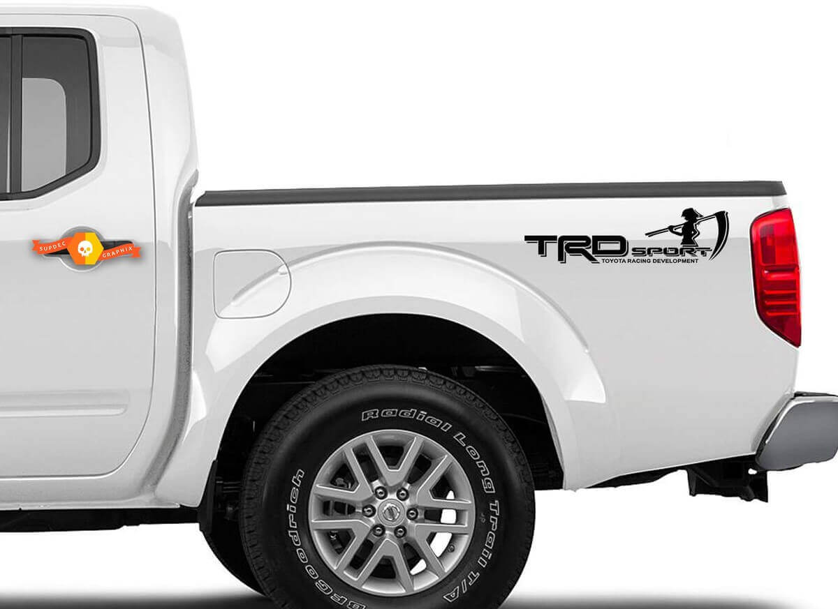 Paire d’autocollants en vinyle pour benne de camion TRD Sport pour Toyota Tacoma Tundra