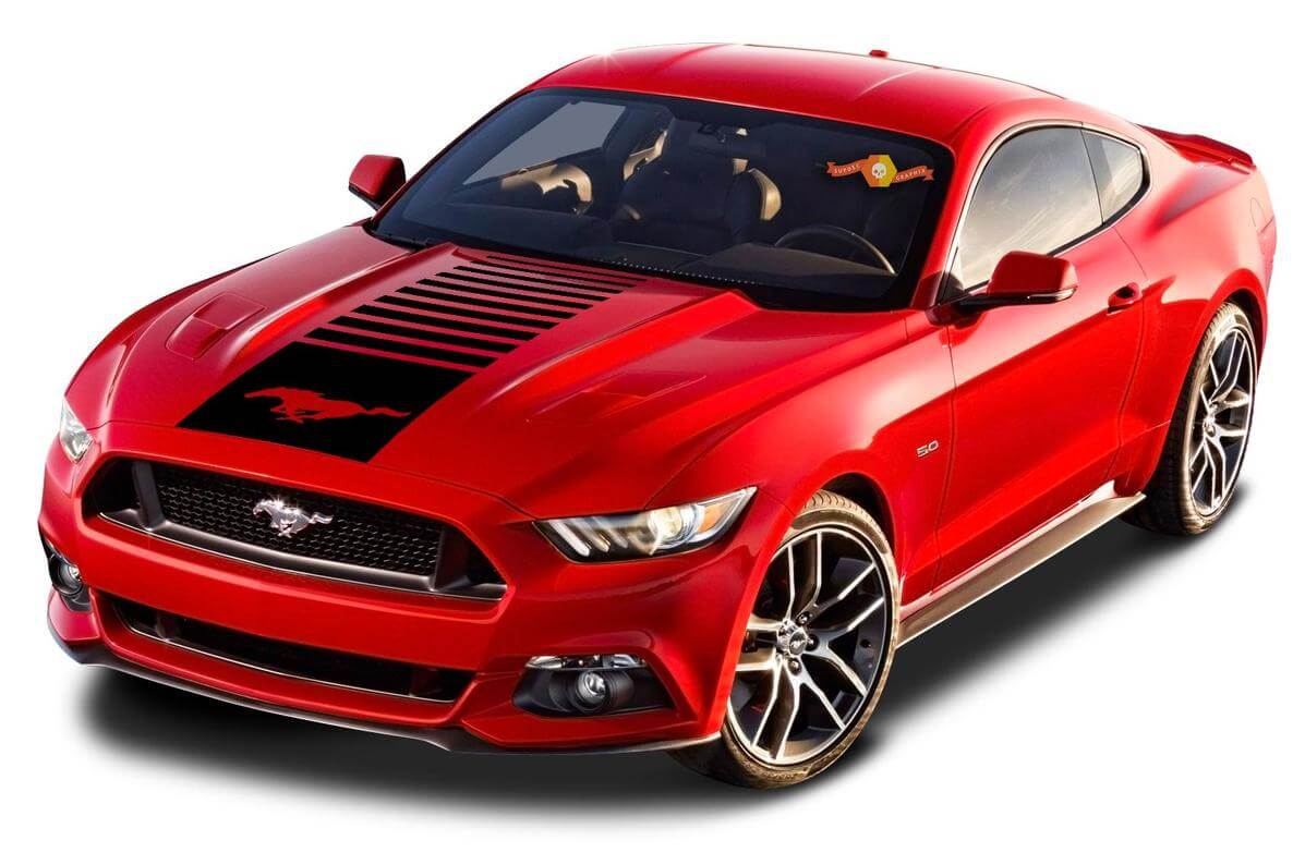 Ford MUSTANG Centre Hauben Pferd Vinyl Aufkleber Grafik Streifen 2010-2020
