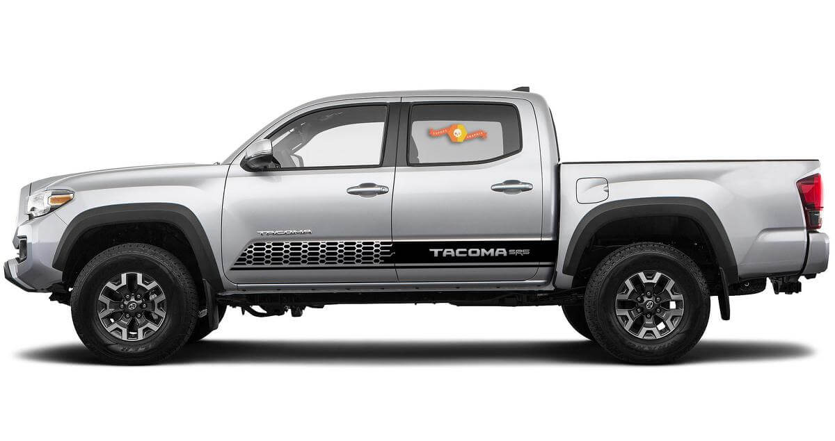 2X Toyota Tacoma 2016-2018 côté jupe vinyle décalcomanies graphique rallye autocollant kit
