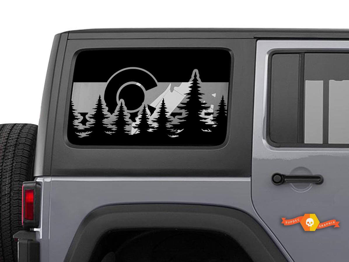 Autocollant en vinyle du drapeau du Colorado pour fenêtre latérale de Jeep Wrangler