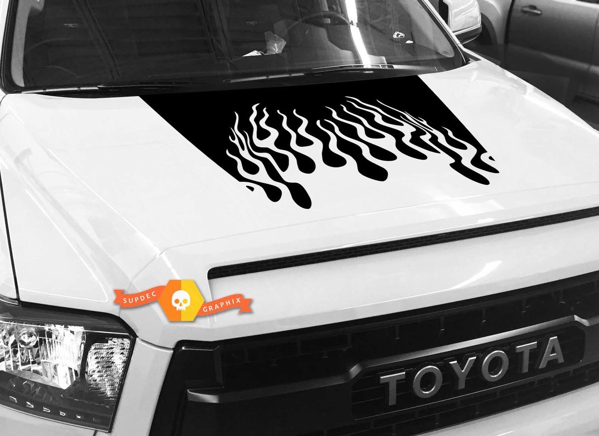 Autocollant Vinyle Silhouette de Feu pour Capot Toyota Tundra 2014-2018