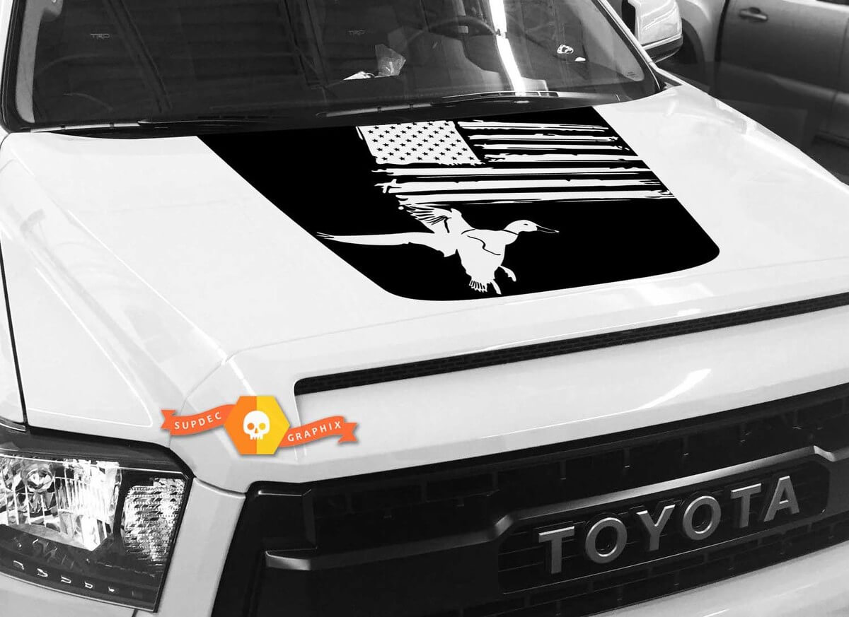 Autocollant en vinyle drapeau USA Duck Hood pour Toyota Tundra 2014-2018