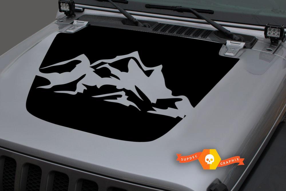 Autocollant occultant en vinyle pour capot, montagnes, pour Jeep Wrangler JL #1 18-19
