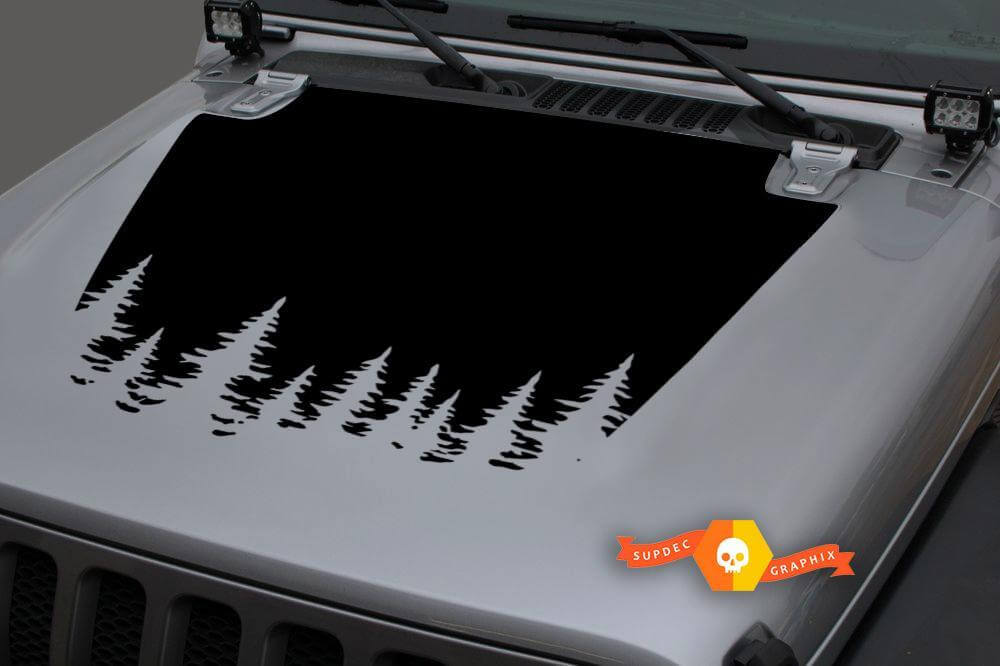 Autocollant Vinyle Calotte Forest Blackout 2 pour Jeep Wrangler JL
