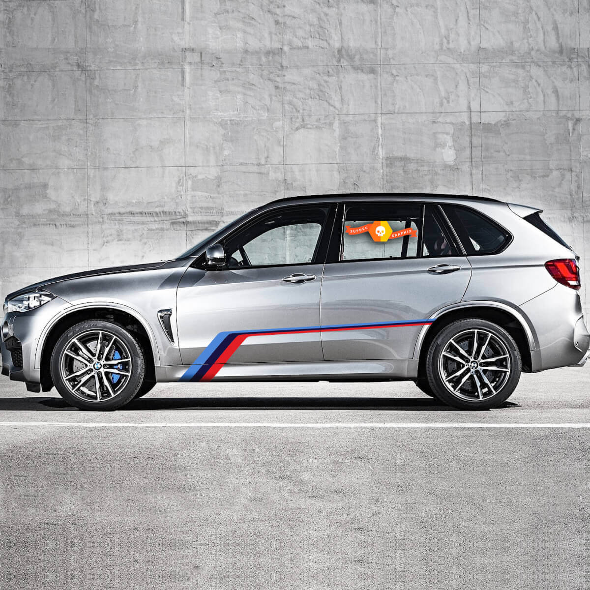 Ensemble d'autocollants en vinyle graphiques latéraux style M pour BMW X5 F15 / X5 M F85 2013-2018