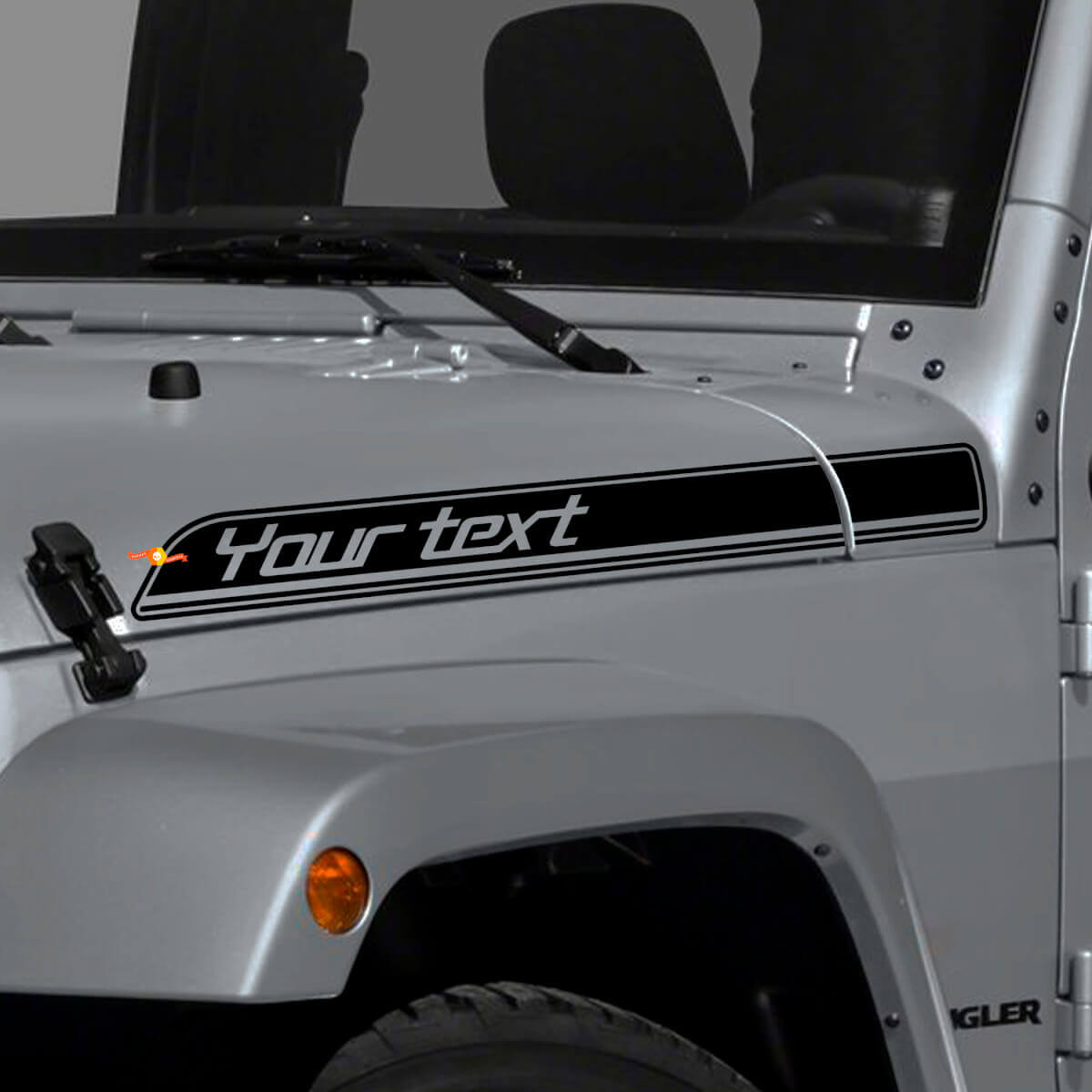 Kit de décalcomanies en vinyle à contour de texte personnalisé pour bande latérale de capot Jeep Wrangler
