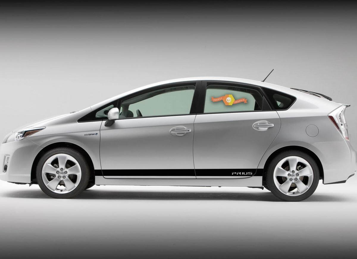Autocollants en vinyle bandes latérales droites pour Toyota Prius XW30 2010-2015
