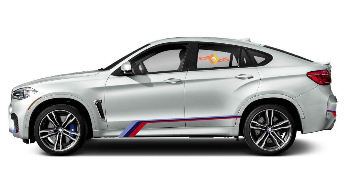 Kit d'autocollants vinyle bandes latérales M Performance pour BMW X6M F86 2014-2019