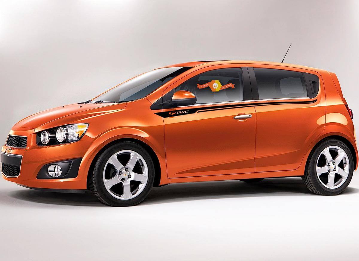 Autocollants Vinyle Bandes Latérales Sonic Pour Chevrolet Aveo