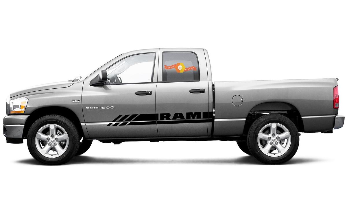 Dodge Ram Rebel mk4 2010-2018 1500 bande graphique latérale autocollant style 10
