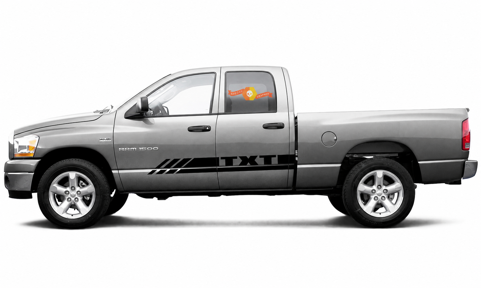 Dodge Ram Rebel mk4 2010-2018 1500 bande graphique latérale autocollant style 10

