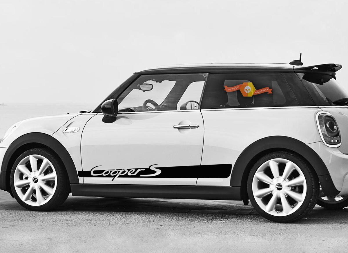 Mini Cooper R50 R53 drapeau à damier bandes latérales graphiques autocollants décalcomanies 1
