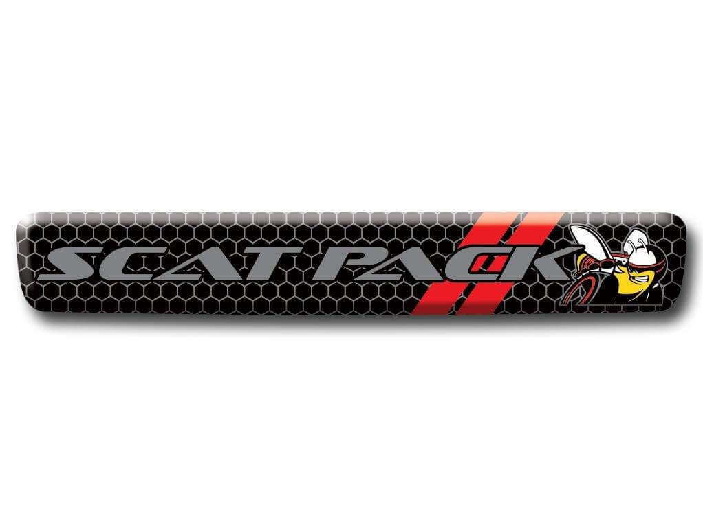 Volant Logo Scat Pack Grey Bee Red Stripes Emblem Domed Sticker Decal Challenger Charger Scatpack
