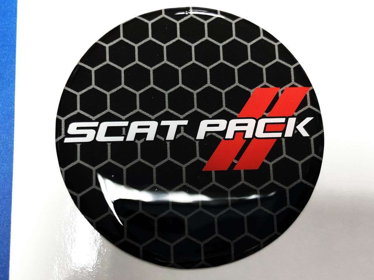 Autocollant bombé pour trappe à carburant style Scat Pack pour Dodge Challenger
