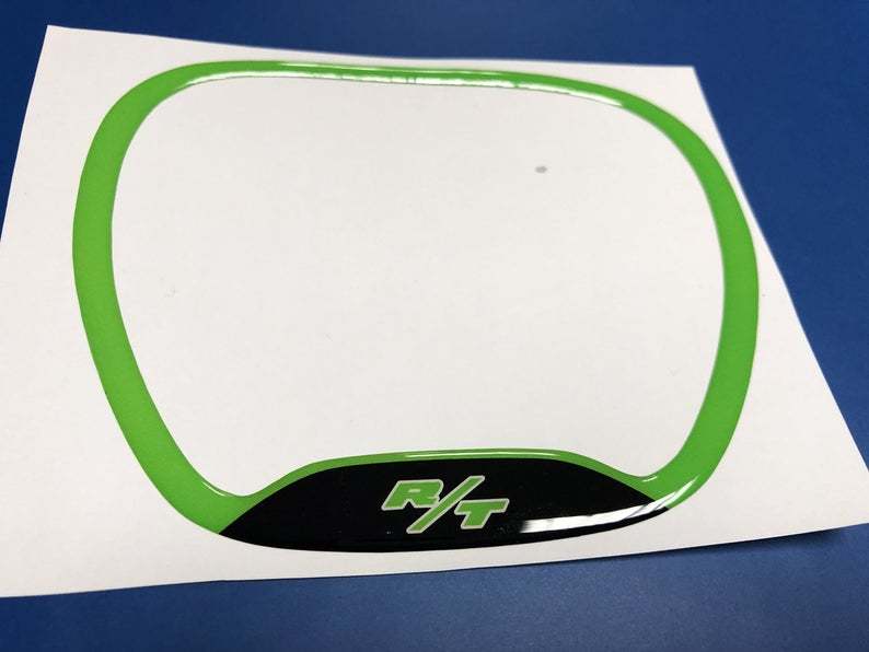 Anneau de garniture de volant R/T Lime avec décalcomanie bombée pour Dodge Challenger Charger