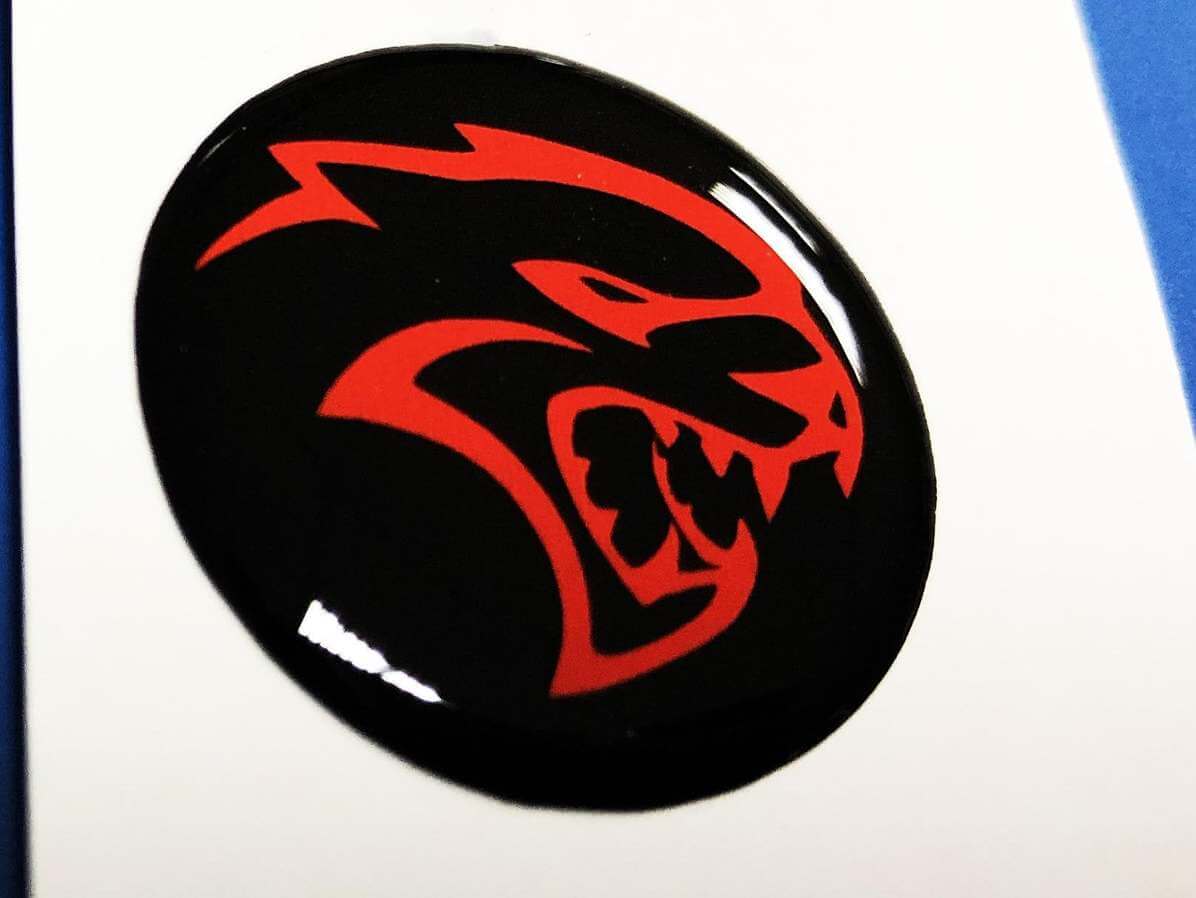Autocollant bouton 3D Start Stop style Hellcat rouge pour Dodge Challenger Charger