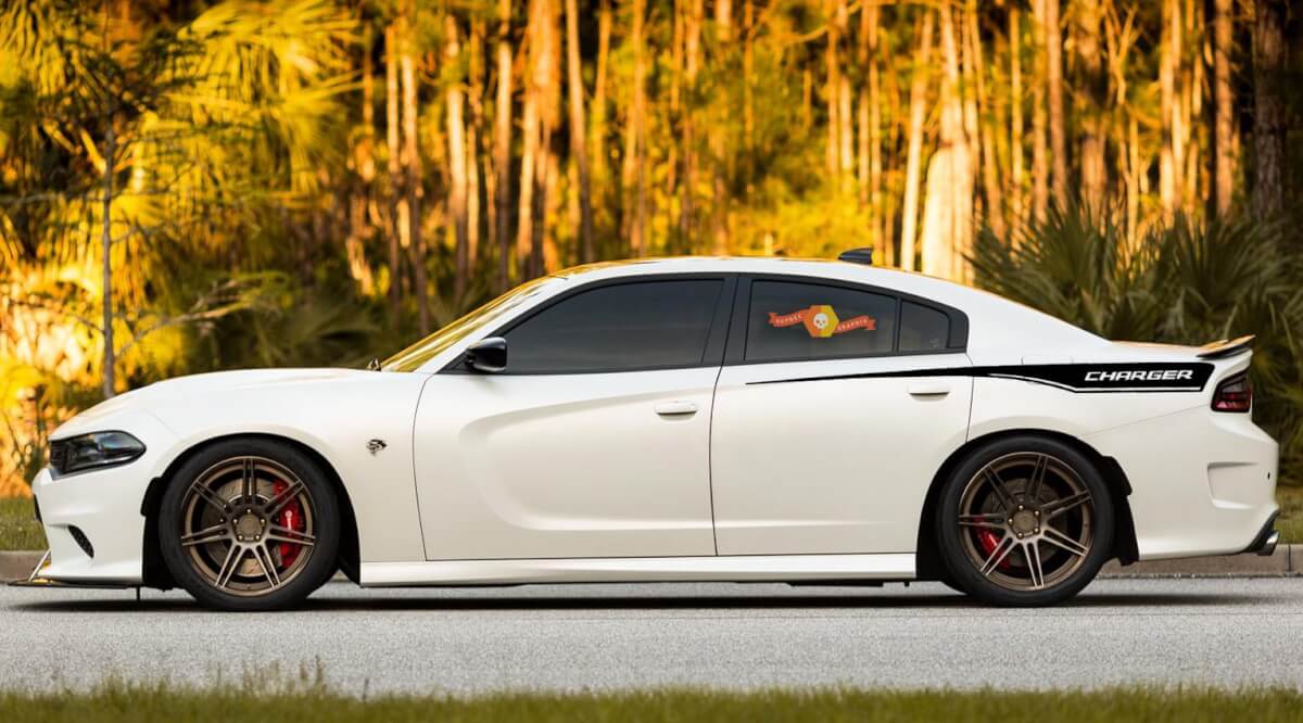 Kit de décalcomanies en vinyle de bandes décoratives pour panneau d'aile Accent Dodge Charger 2015-2019