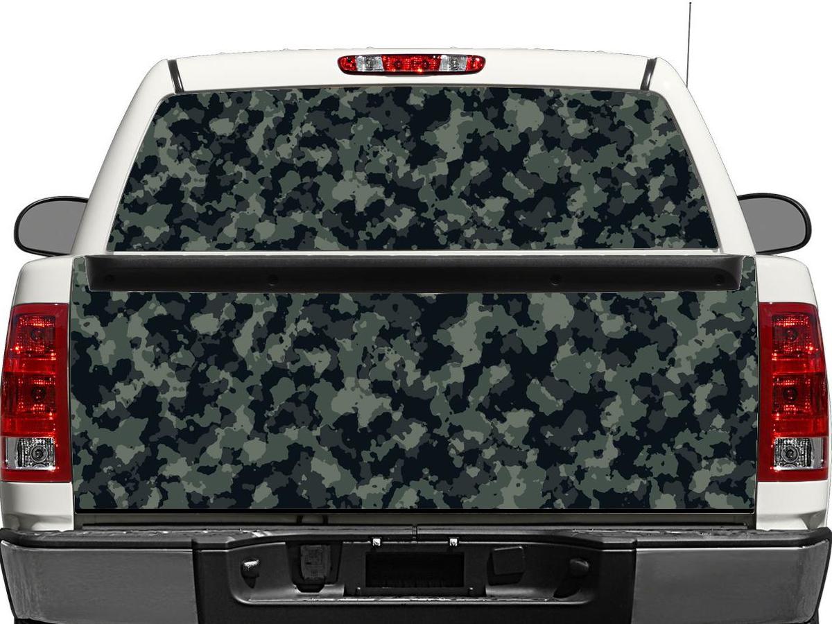 Autocollant vinyle camouflage pour lunette arrière ou hayon de pick-up et SUV