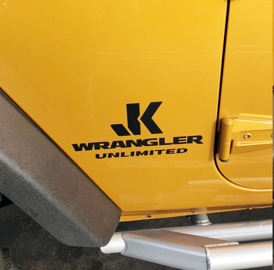 2 JK Jeep Wrangler Unlimited CJ TJ YJ JK XJ Sticker autocollant toutes couleurs
