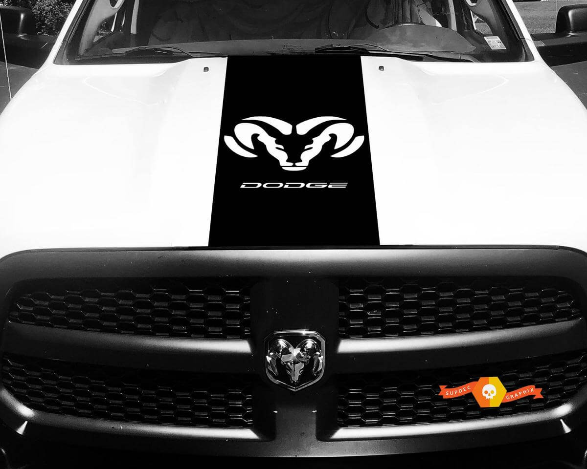 Dodge Ram 1500 2500 3500 Vinyl Racing Stripe RAM Dodge Hood Stickers Autocollants #28

