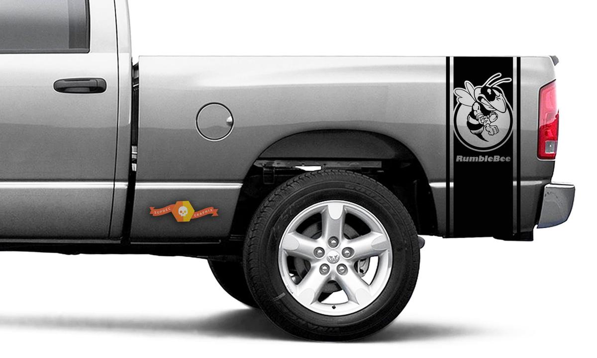 Dodge Ram Vinyl Racing Bed Side Stripe Rumble Bee Sticker Autocollant #36
