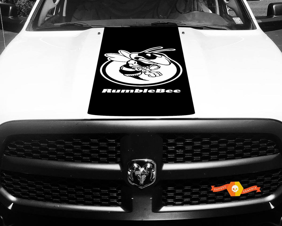 Autocollant en vinyle Dodge Ram 1500 HOOD Rumble Bee Stripe Stickers #43
