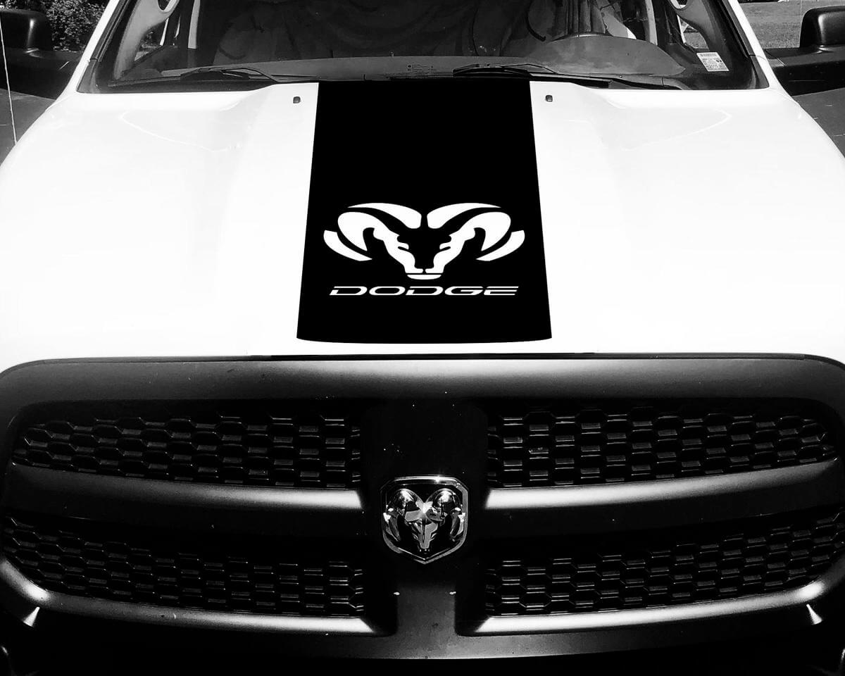 Dodge Ram 1500 Vinyle Decal HOOD Ram Head Racing HEMI Stripe Stickers #66
