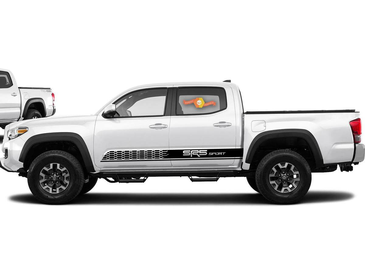 2X Toyota Tacoma TRD 4x4 Sport jupe latérale Vinyle Autocollant graphique 2016-2019
