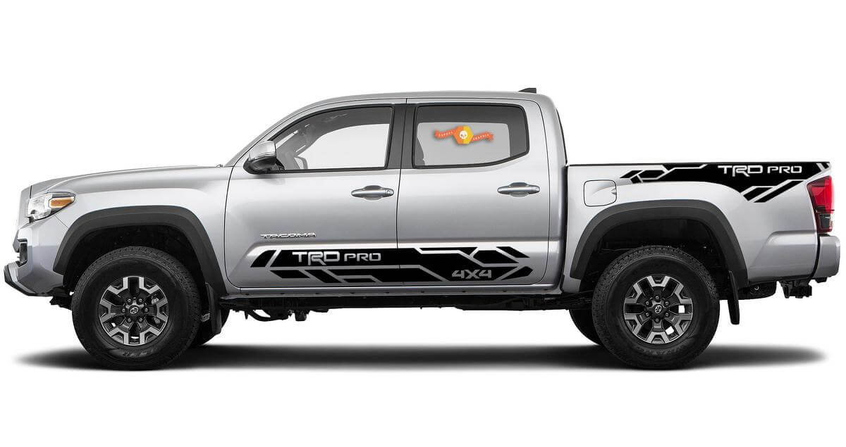 Kit de décalcomanies latérales en vinyle style techno TRD Pro 4x4 pour Toyota Tacoma 2016-2020