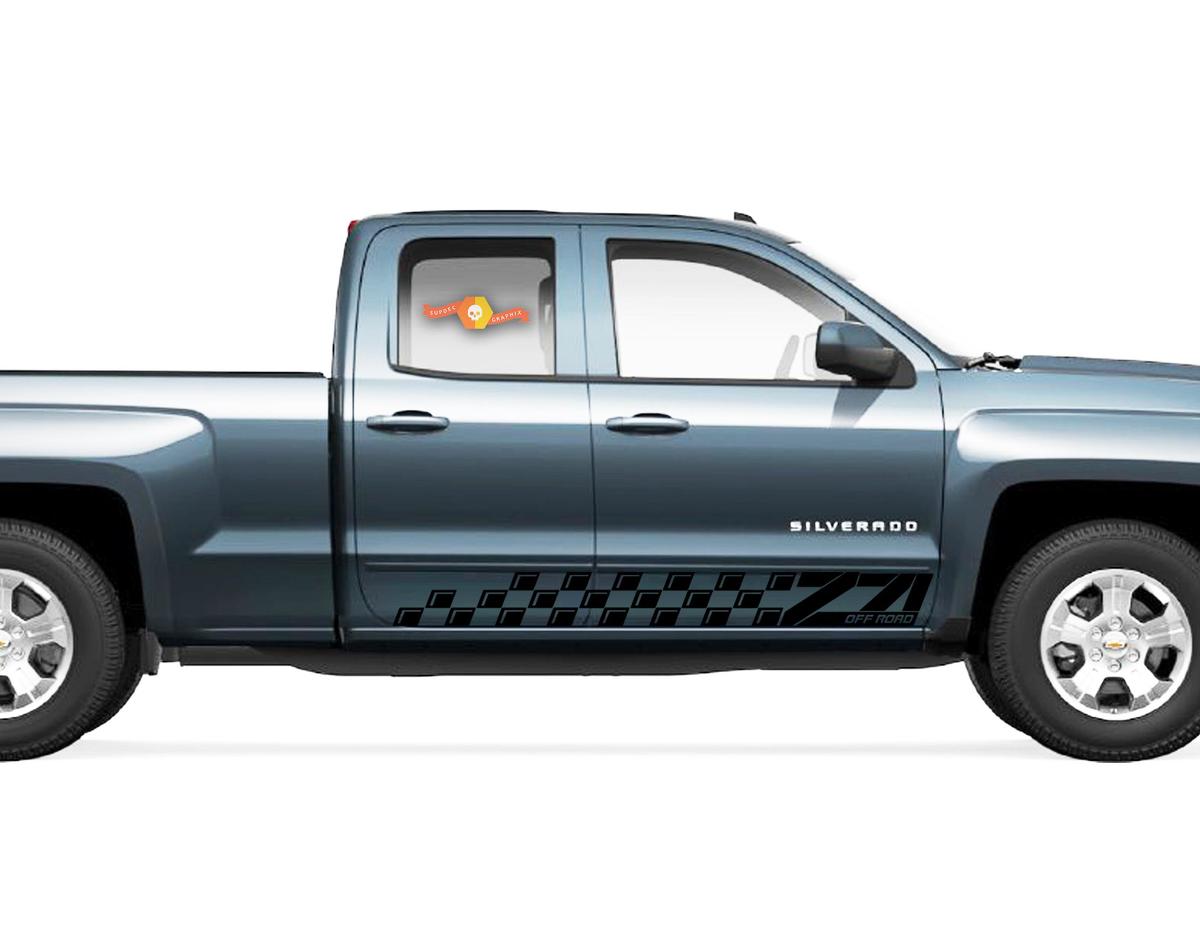 2X Chevrolet Silverado Z71 côté vinyle décalcomanies graphique rallye autocollant kit
